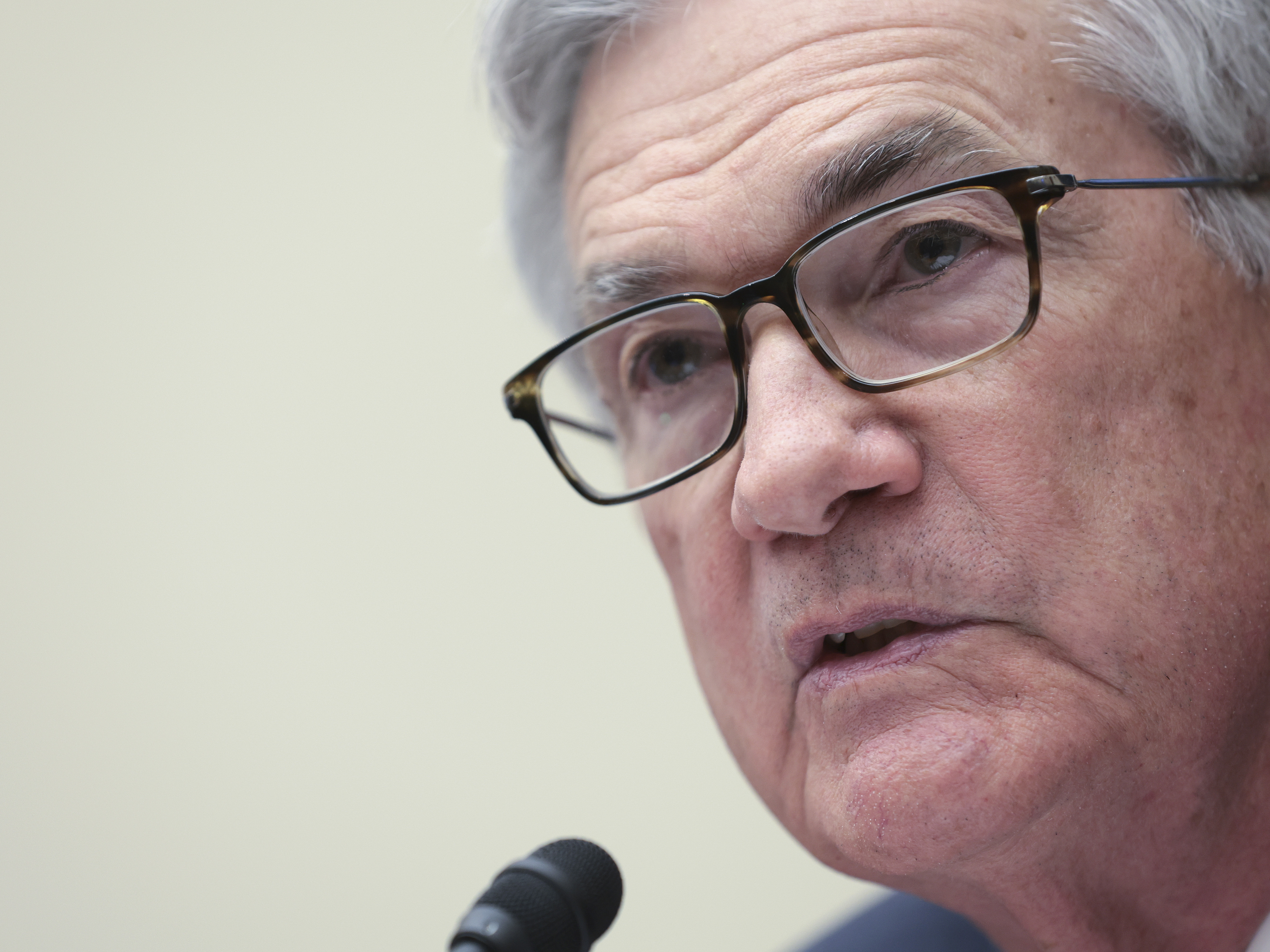 caption: Federal Reserve Chair Jerome Powell testifies about monetary policy and the state of the economy before the House Financial Services Committee on Wednesday. Powell reiterated the Fed is gearing up to raise interest rates this month.