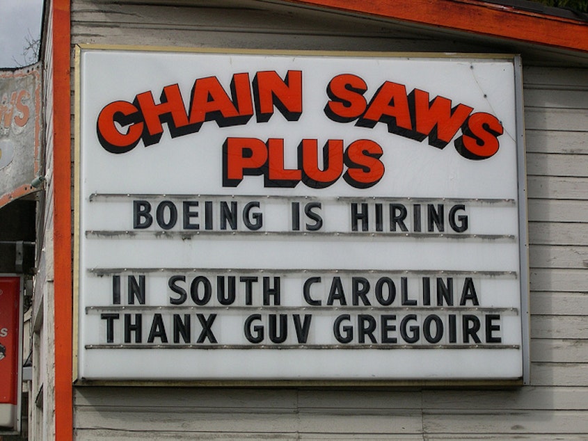 caption: Boeing opened a factory line in South Carolina in 2009 in response to previous labor disputes. The question is whether that will continue.