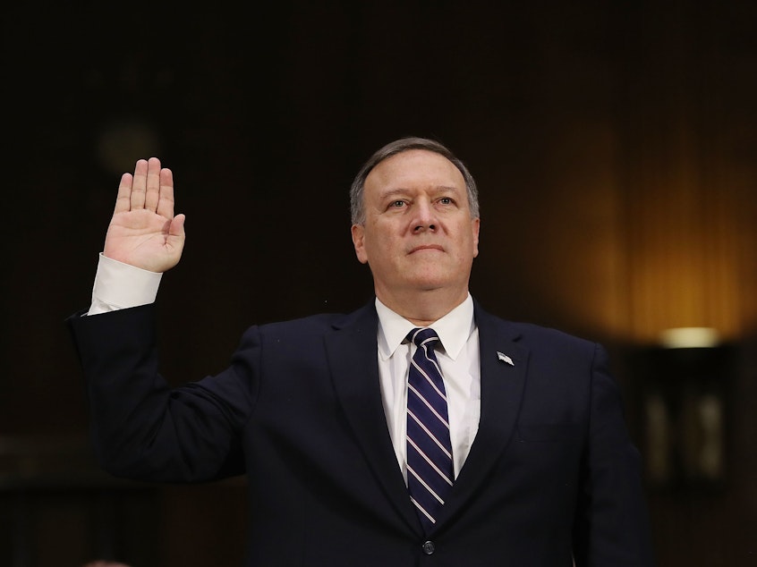 caption: For several days this week, Secretary of State Mike Pompeo dodged questions about the whistleblower's complaint before finally admitting he had actually been on the call at the center of the complaint.
