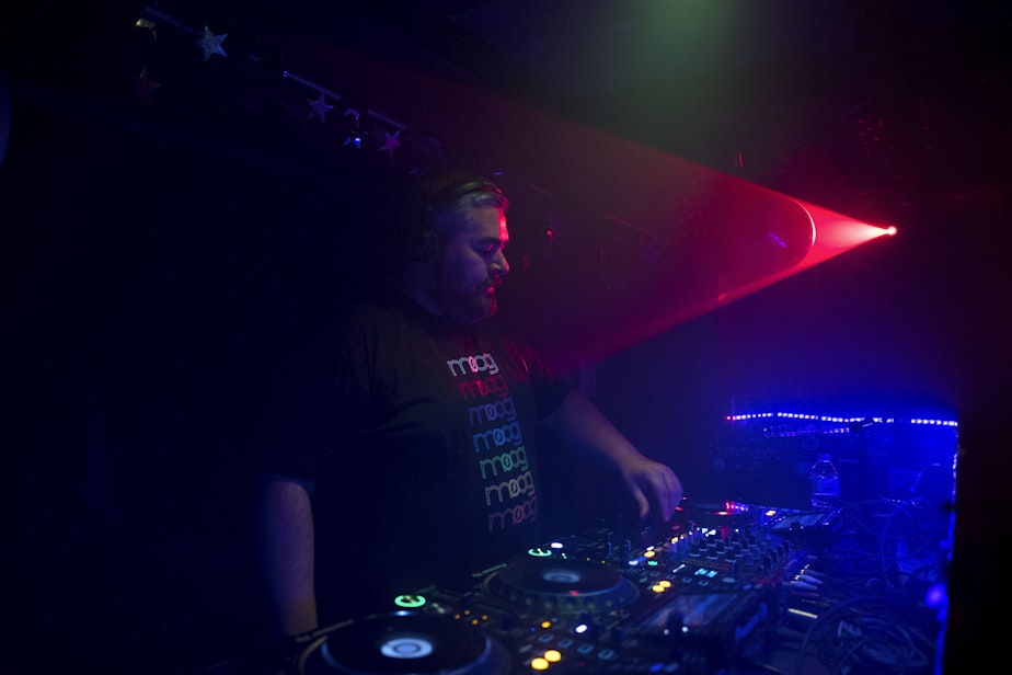 caption: DJ Truncate plays a show called 'Depth' at 12:50 a.m. on Saturday, June 15, 2019, at Kremwerk in Seattle. 