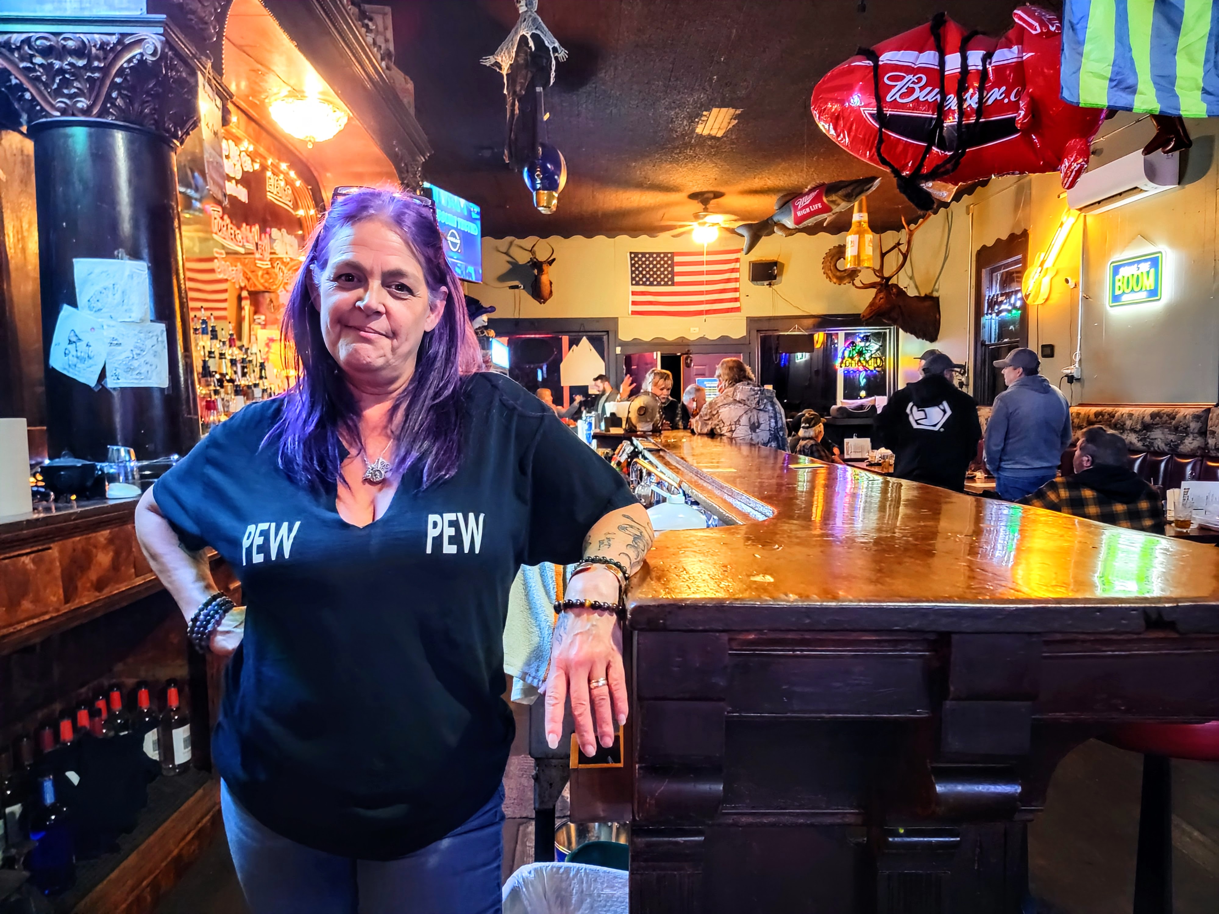 caption: Headquarters Tavern manager, Julie Rutledge, said just about everyone shows up to meat draw, even if they don't play on Thursday, November 13, 2025.