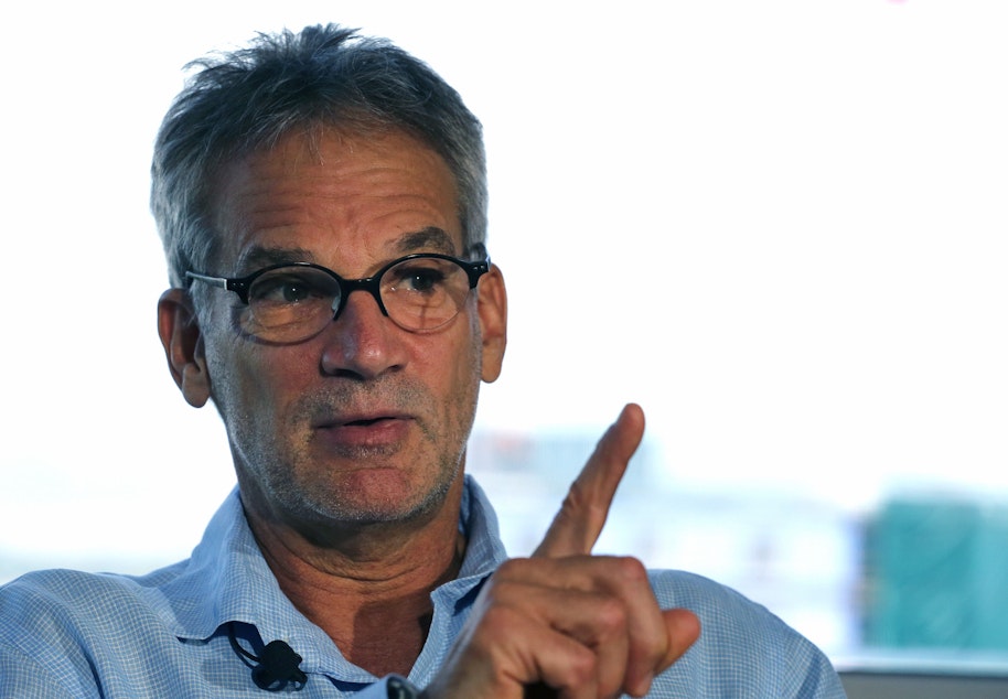 caption: In this Sept. 17, 2014 file photo, Colorado-based author Jon Krakauer gestures during an interview in Denver.