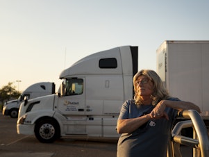 caption: Brandie Diamond describes herself as a "transgender truck driver/chef/Jill-of-all-trades." But her career in trucking began in the mid-1980s, and she hadn't come out as trans back then.