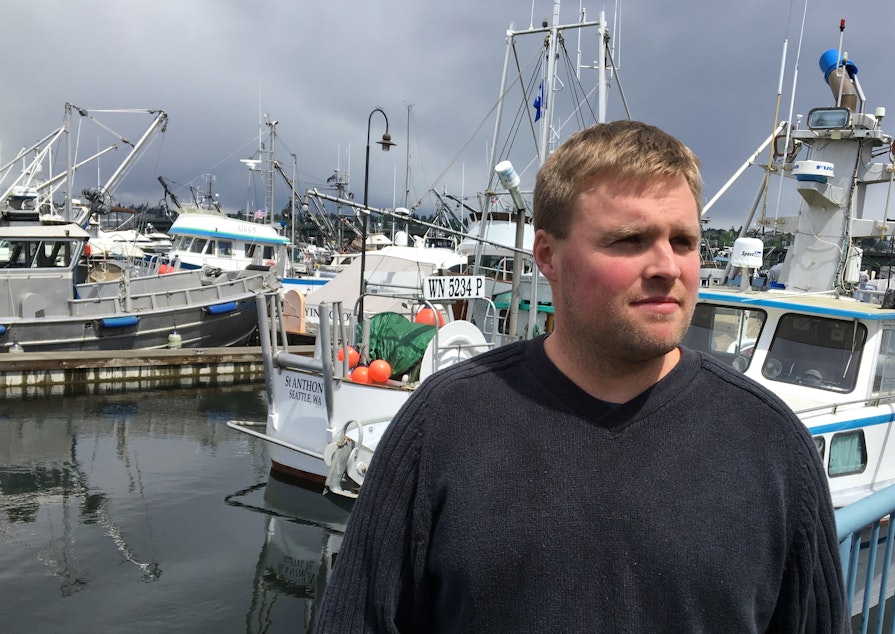 caption: Bristol Bay fisherman Ben Blakey of Seattle at Seattle's Fishermen's Terminal