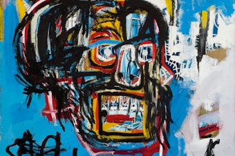 caption: "Untitled", Jean-Michel Basquiat, 1982. Last year the piece sold for $110 million, making it the most expensive piece of American artwork in history.