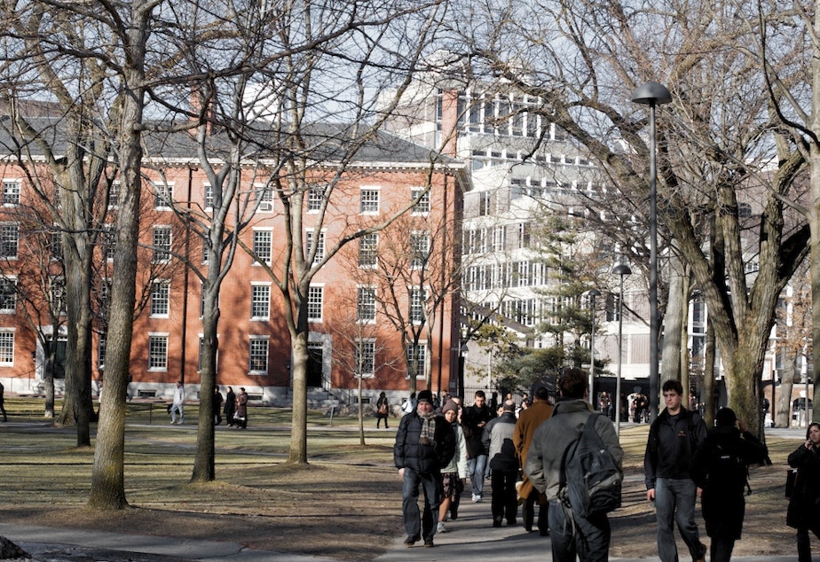 caption: Harvard campus in Cambridge, Massachusetts