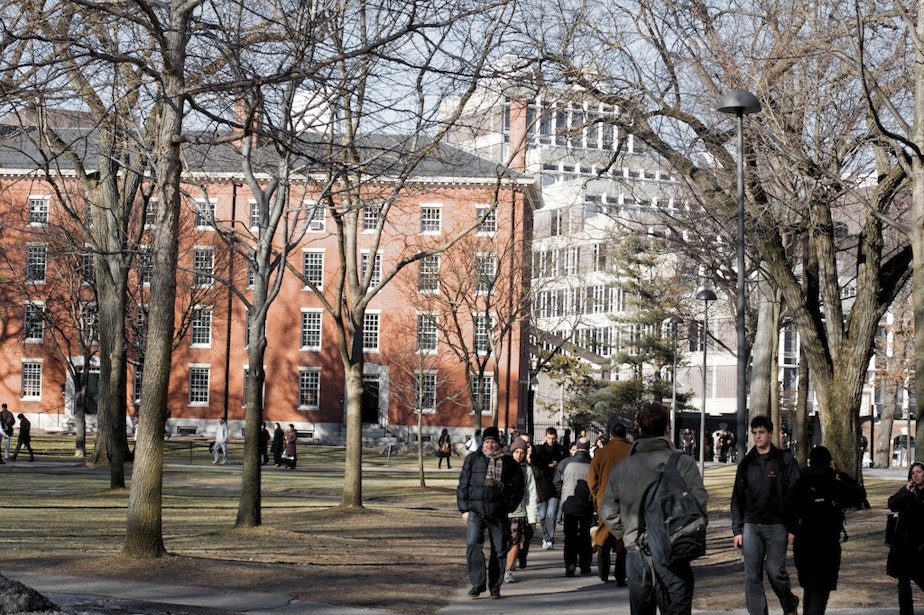 caption: Harvard campus in Cambridge, Massachusetts