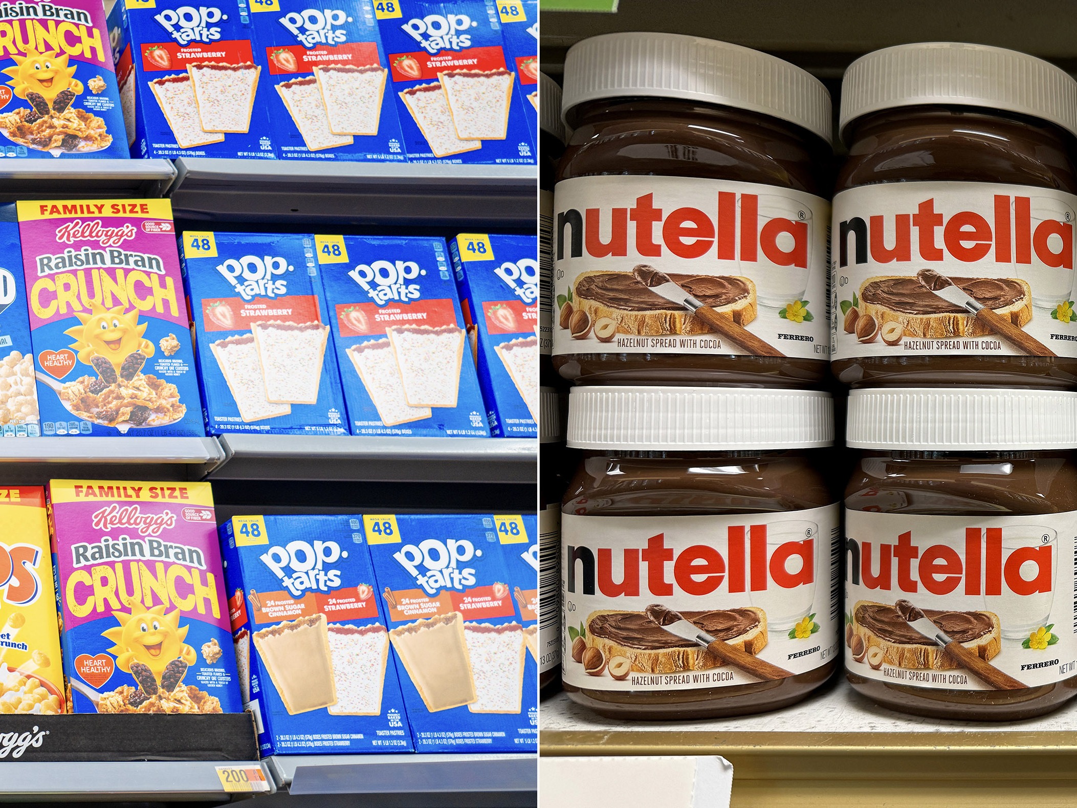 caption: The Italian candy company Ferrero plans to buy the American cereal maker Kellogg for $3.1 billion, the companies announced Thursday. The deal would unite the makers of household brands including Nutella and Frosted Flakes.