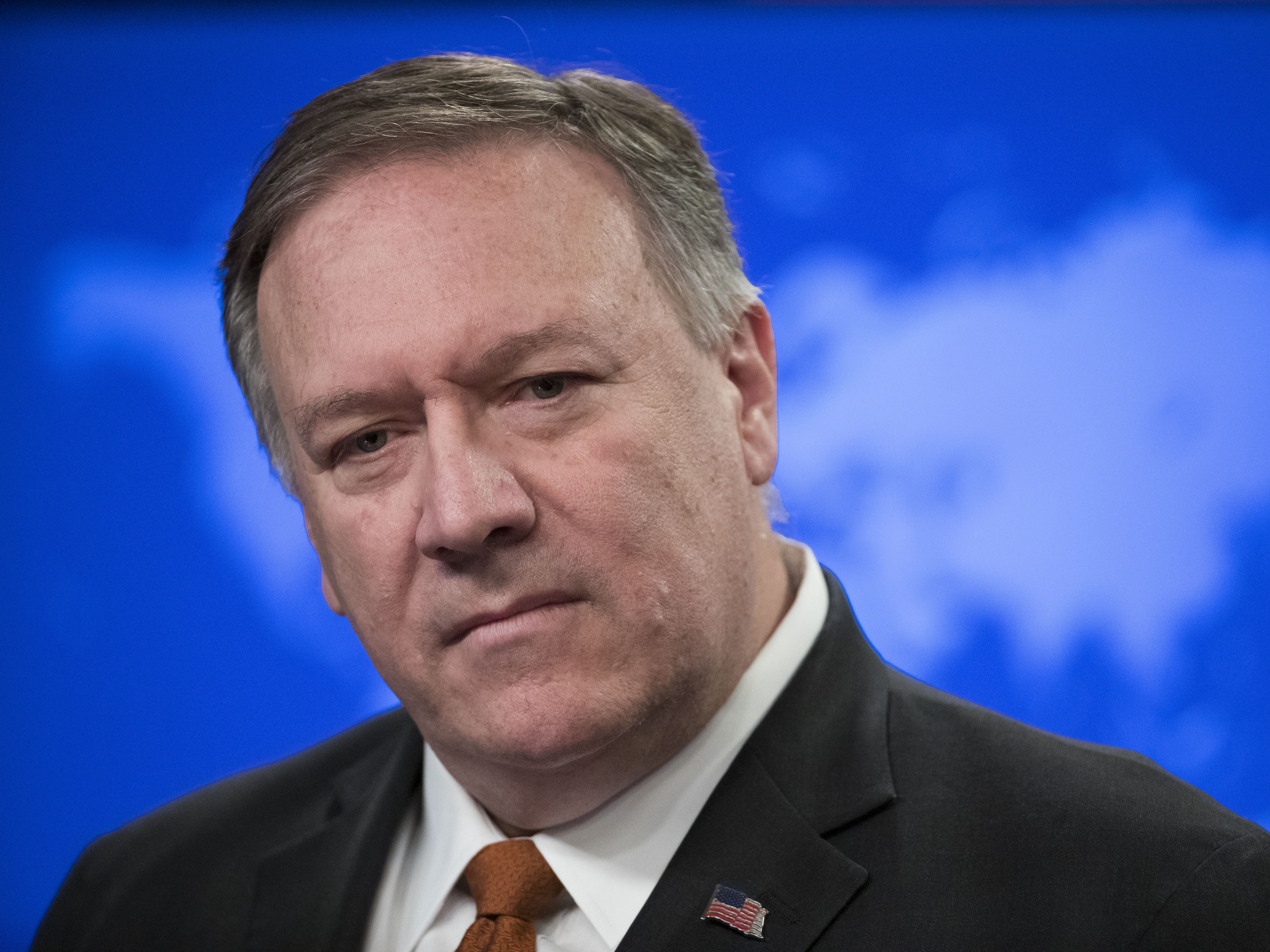 caption: Secretary of State Mike Pompeo says "many countries" are working to undermine American democracy. He adds: "To protect our elections, America should leave no stone unturned."