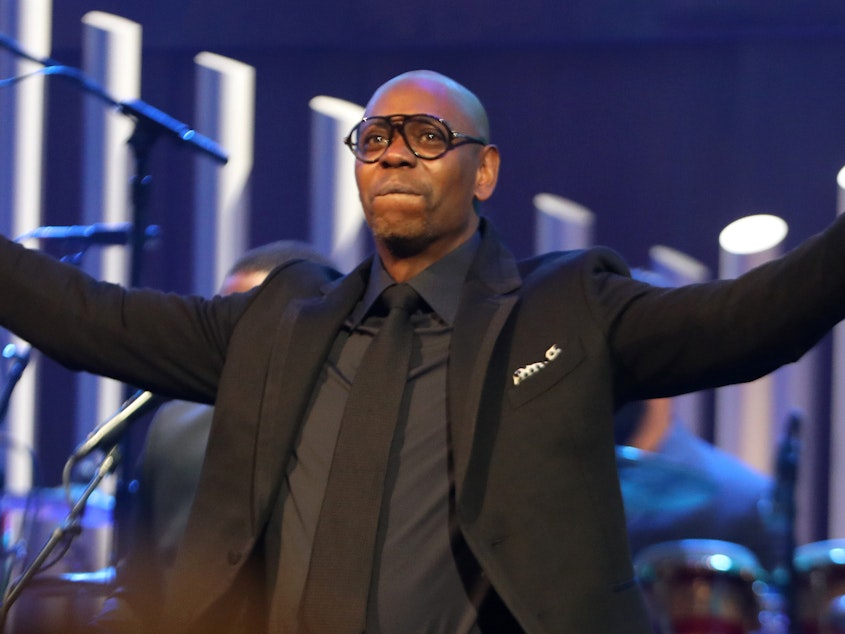 caption: Dave Chappelle during the Mark Twain award at the Kennedy Center in Washington, D.C. Chappelle has spoken out about the controversy over his Netflix special <em>The Closer</em> in a new standup video posted to Instagram.