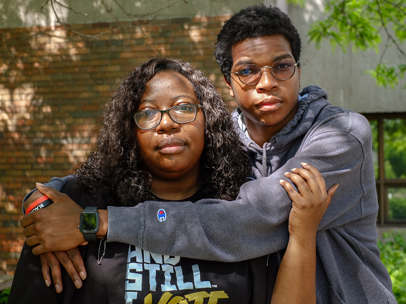 caption: Minnesota state Rep. Ruth Richardson and her son, Shawn, stand outside the Hallie Q. Brown Community Center in St. Paul, Minn. She represents areas south of St. Paul, about 15 miles from where George Floyd was killed.