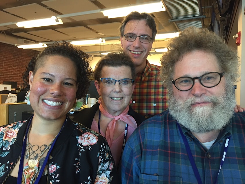 caption: 'Week In Review' panel Nikkita Oliver, Cathy Allen, Knute Berger and Bill Radke