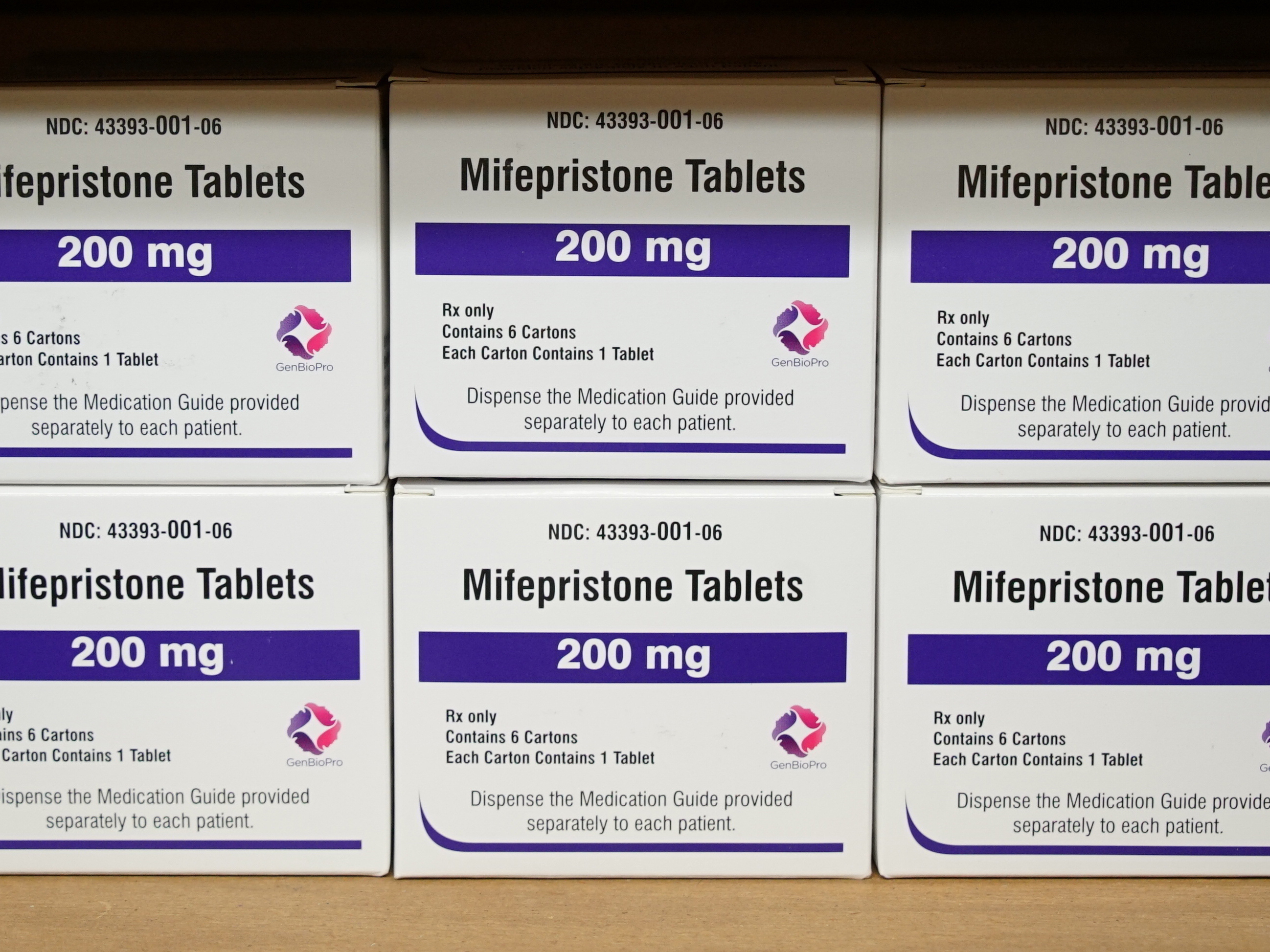 caption: Boxes of the drug mifepristone sit on a shelf at the West Alabama Women's Center in Tuscaloosa, Ala., on March 16, 2022.