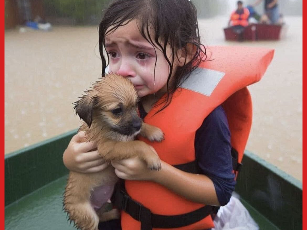 caption: An image that was likely created with artificial intelligence tools that purported to show a young survivor of Hurricane Helene. The image got millions of views online, even after its provenance was questioned.