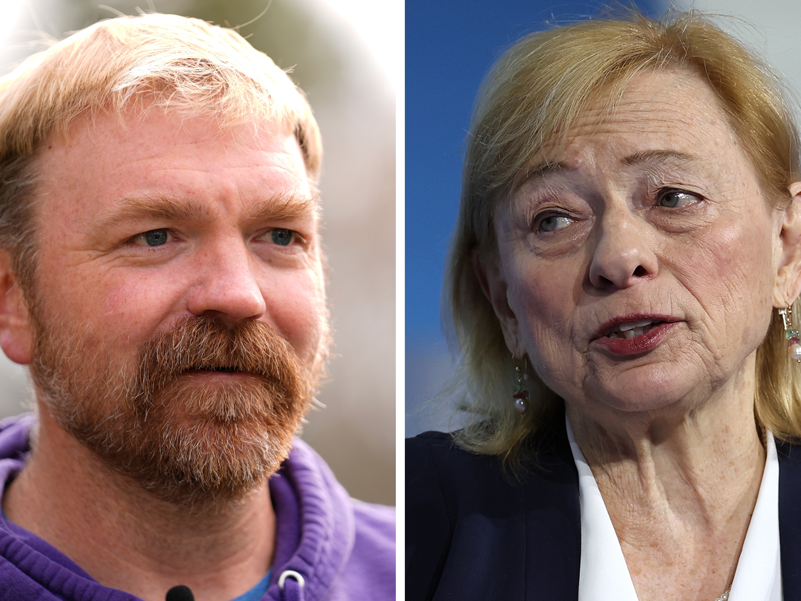 caption: Combat veteran and oyster farmer Graham Platner in Sullivan, Maine in 2025; Maine Gov. Janet Mills in National Harbor, Md. in 2023. Both Platner and Mills are Democrats vying to defeat Sen. Susan Collins, who is running for a sixth consecutive term in Maine.