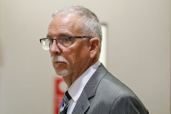 caption: UCLA gynecologist James Heaps appears in Los Angeles Superior Court in 2019.