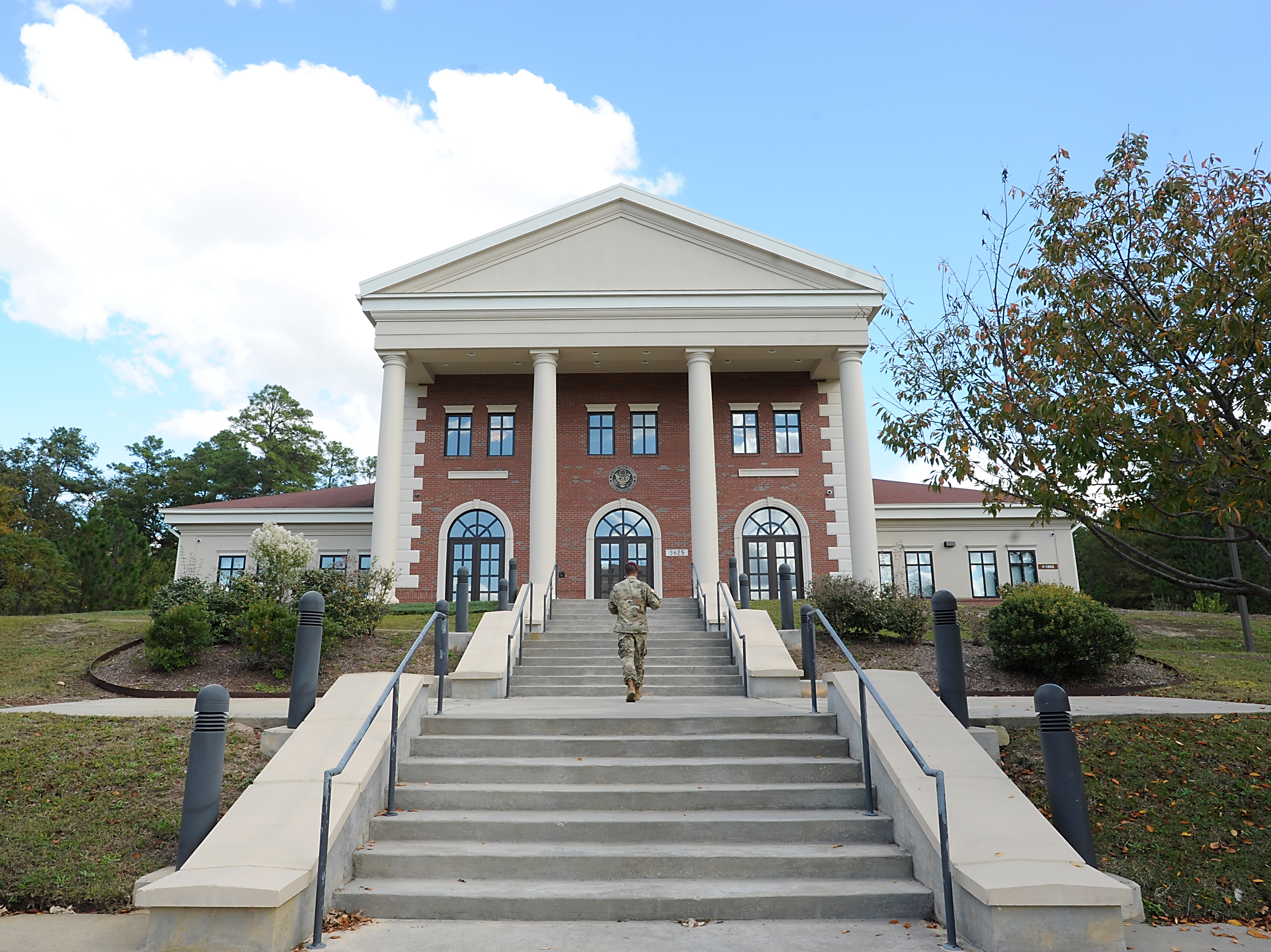 caption: The Ft. Bragg military courthouse in 2017.