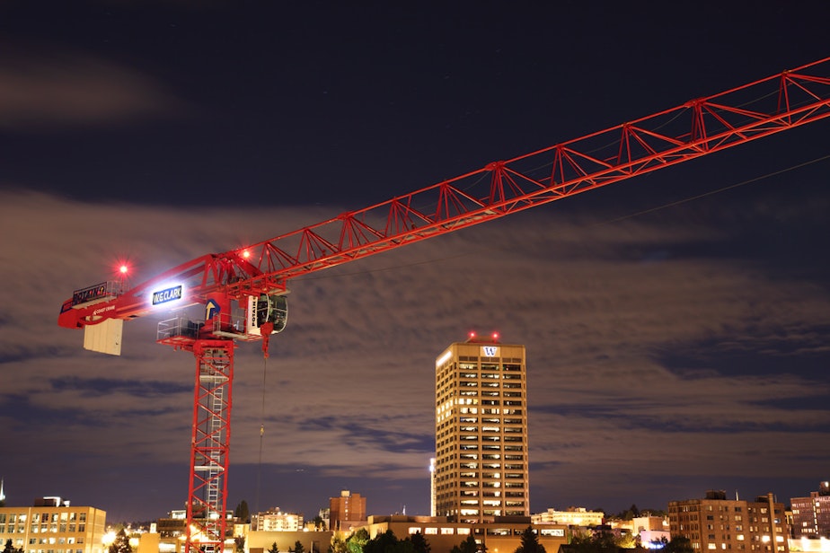 caption: Under a new city plan, apartment buildings could be as high as the UW Tower (tallest building pictured). They are currently capped at 65 feet.