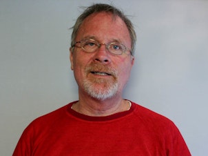 caption: Rodger McDaniel remembers his late father at his StoryCorps interview in Laramie, Wyo.