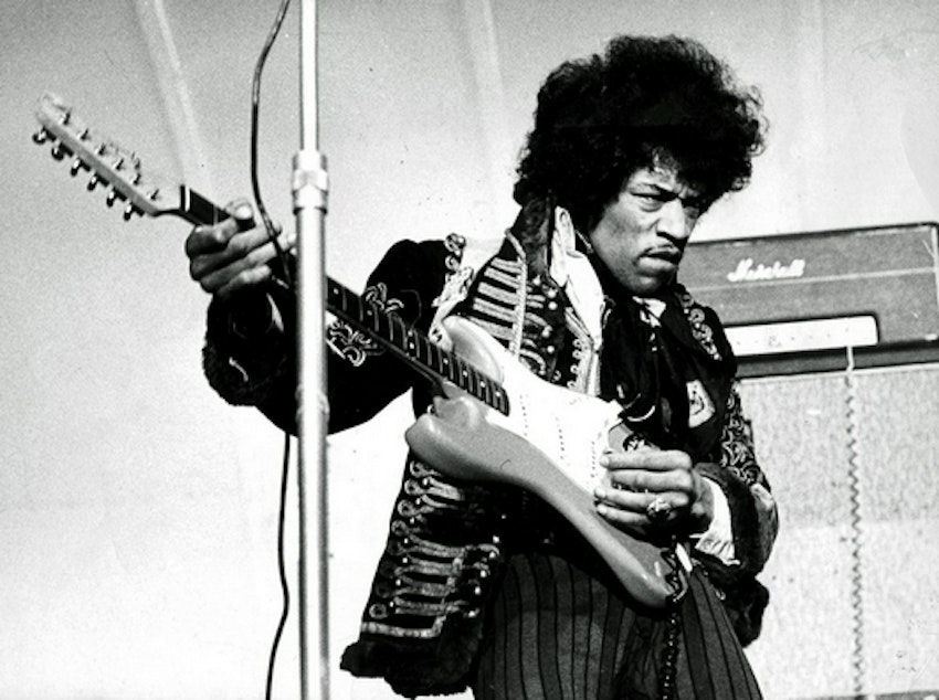 caption: Jimi Hendrix in 1967.