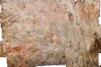 caption: The oldest figurative painting, found in caves at the far eastern edge of the island of Borneo, depicts a wild cow with horns and dates to at least 40,000 years ago — thousands of years older than figurative paintings found in Europe.