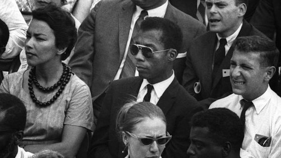 caption: James Baldwin, in the documentary 'I Am Not Your Negro.'