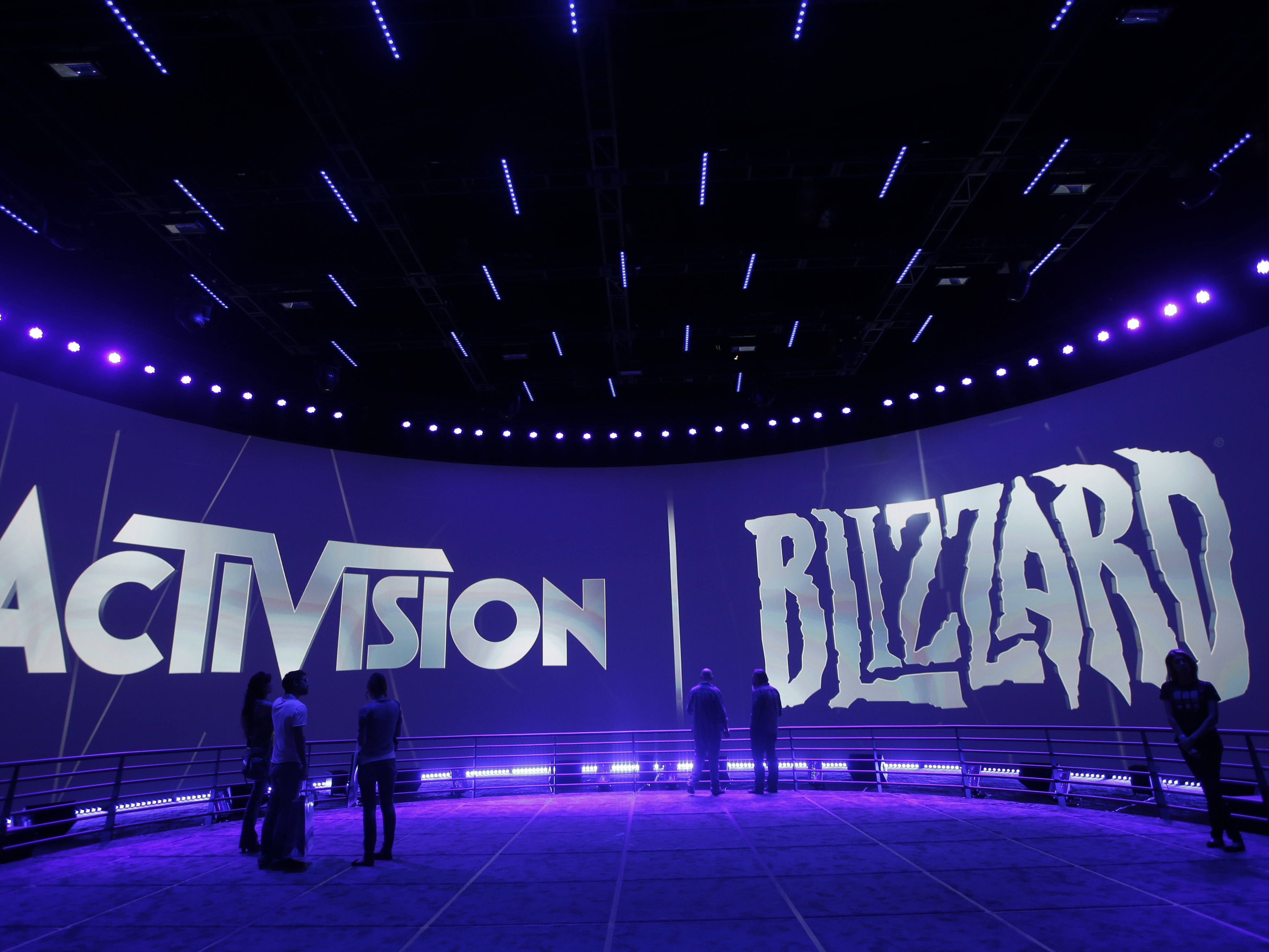 caption: This June 13, 2013 file photo shows the Activision Blizzard Booth during the Electronic Entertainment Expo in Los Angeles. Activision Blizzard is one of the world's most high-profile video game companies.