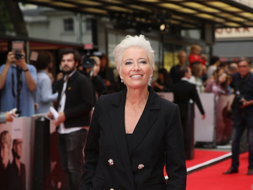 caption: Emma Thompson, shown here at a film premiere last year, has pulled out of the animated film <em>Luck</em>.