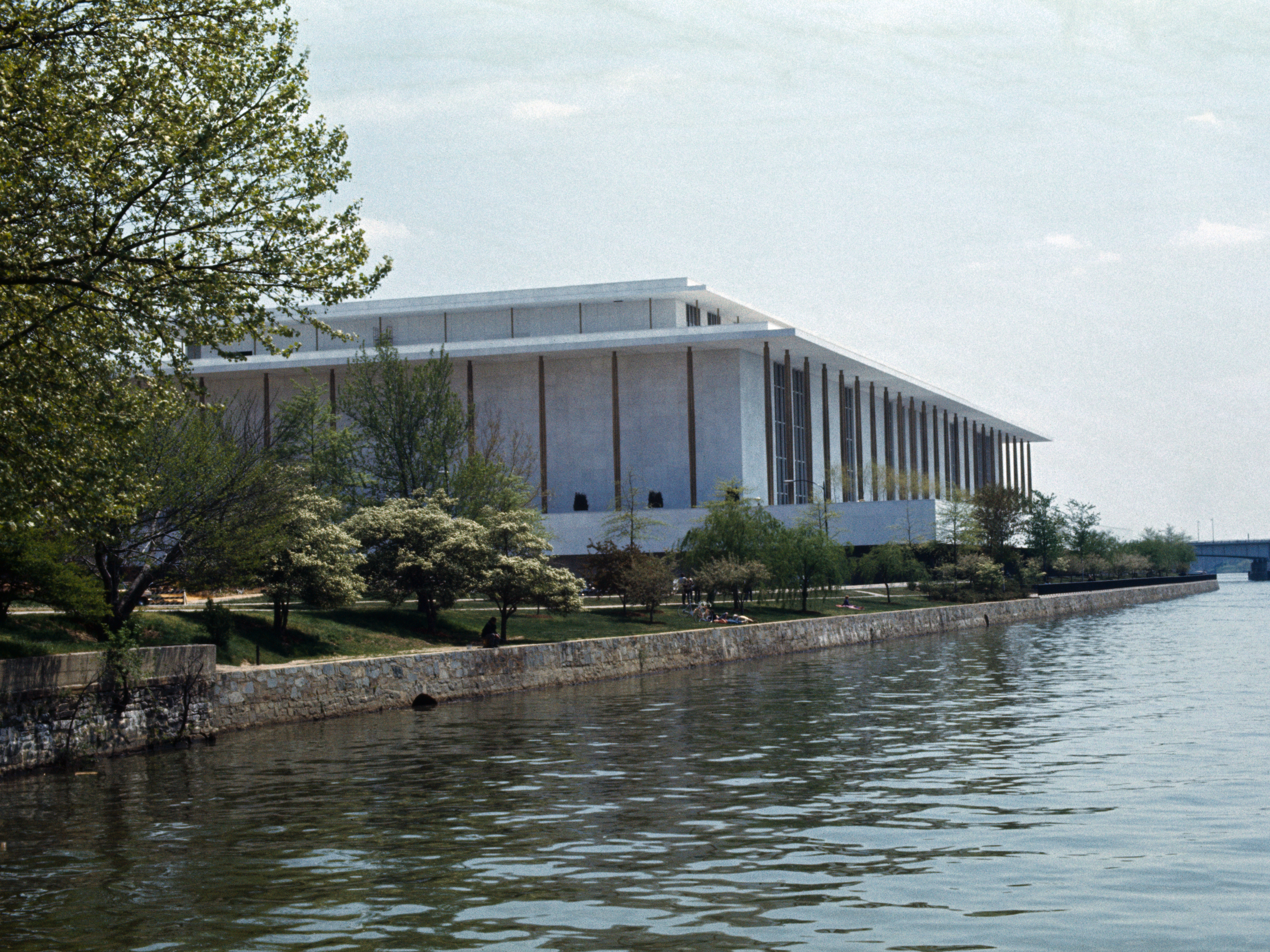 A view of the Kennedy Center from the water in Washington, D.C.