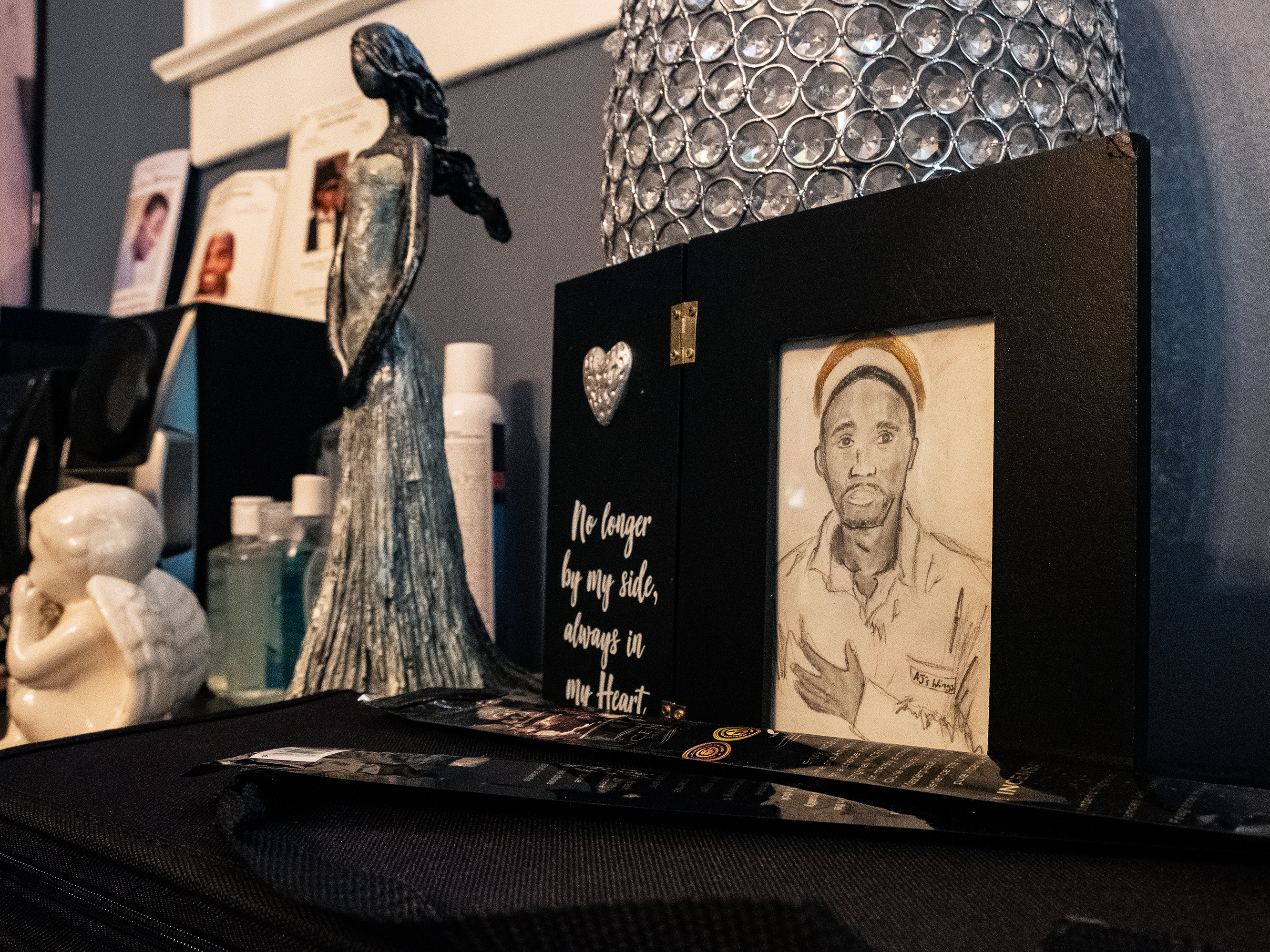 caption: A drawing of Bobby Everson done by his cousin.