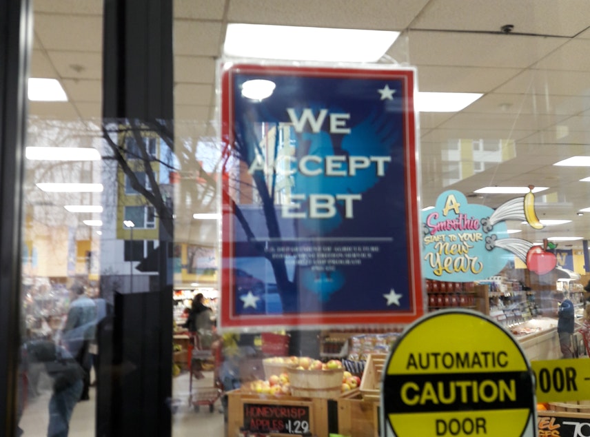 caption: More than 900,000 people in Washington are on food assistance through EBT cards.