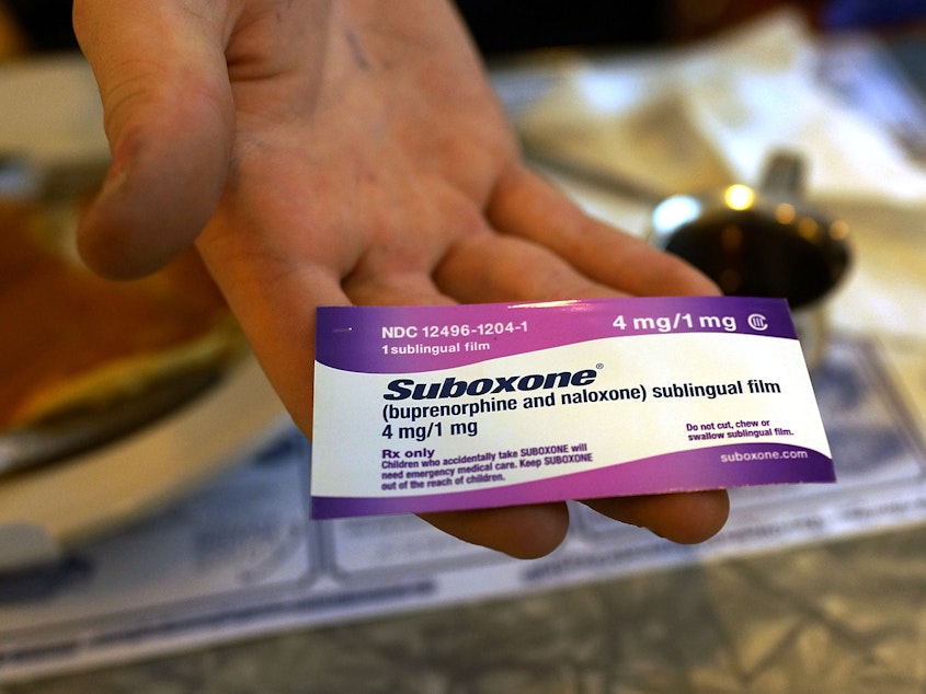 caption: The settlement deal with Indivior, which makes an addiction treatment medication called Suboxone, ends a legal battle with 41 states and the District of Columbia.