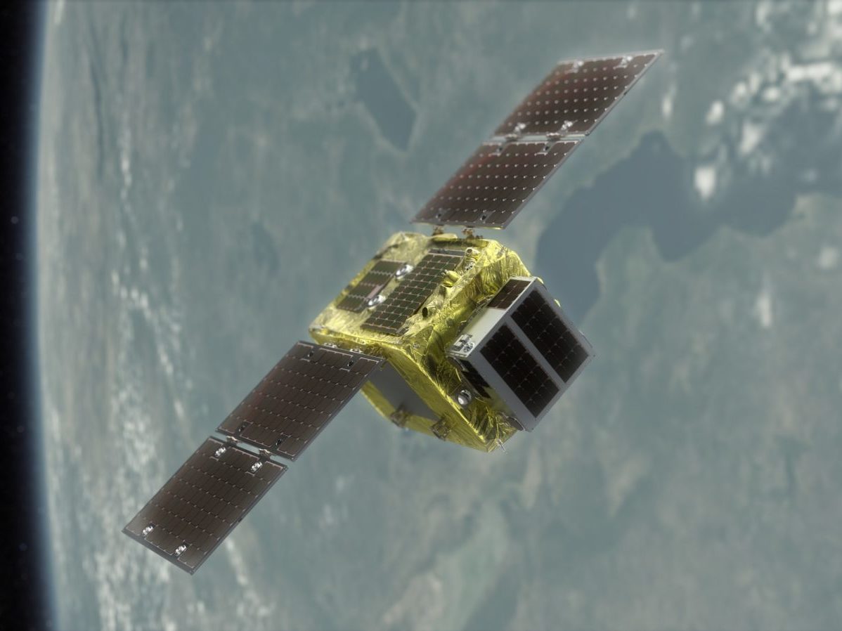 caption: A rendering showing ELSA-d's concept of operations. The mission aims to demonstrate technology that could help clear space debris.