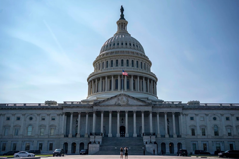 caption: Legislation in Congress would claw back two years of funding for the public media system, along with money for foreign aid programs.