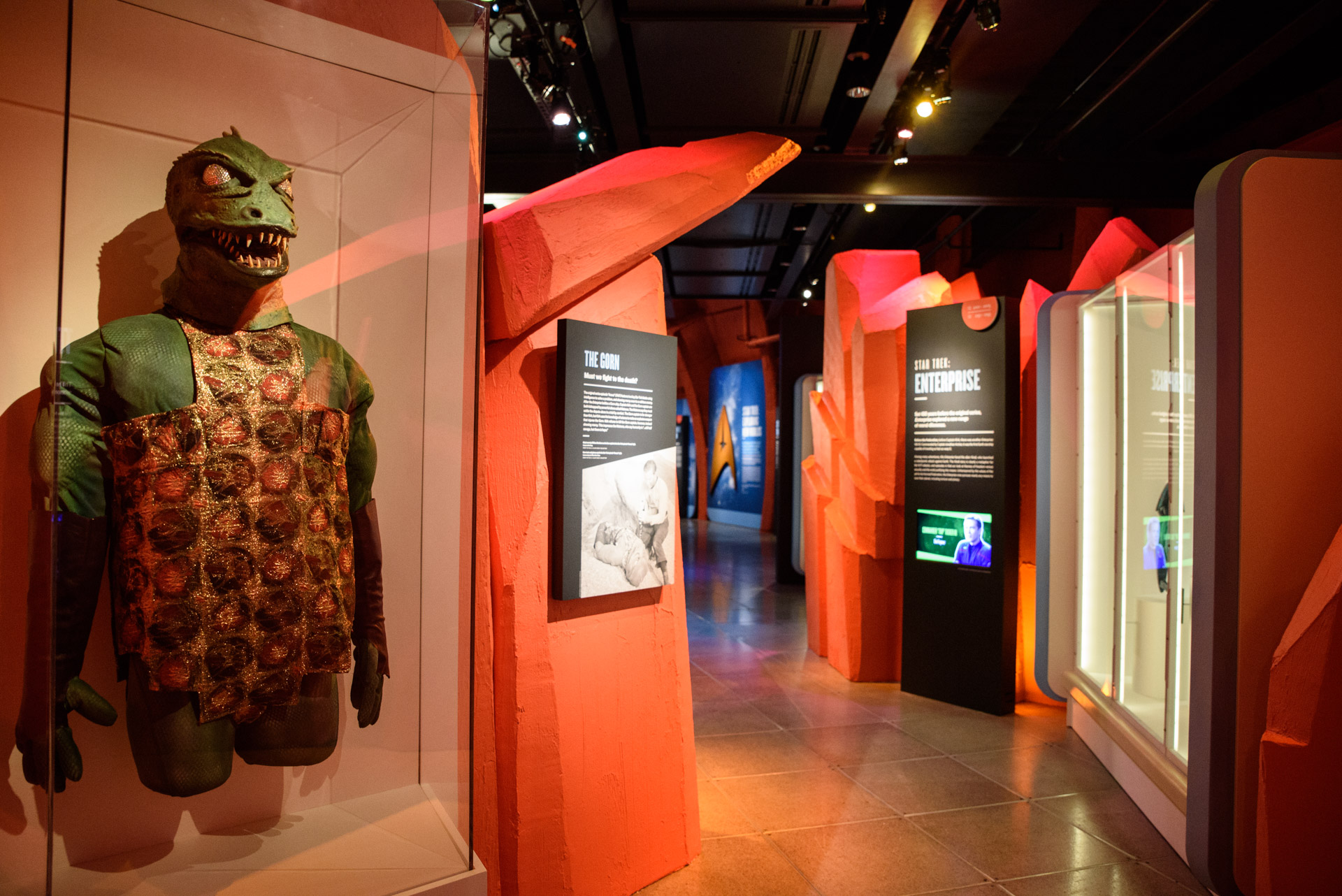caption: The mask and costume of the 'Gorn,' a fictionalized species featured on 'Star Trek: The Original Series.'