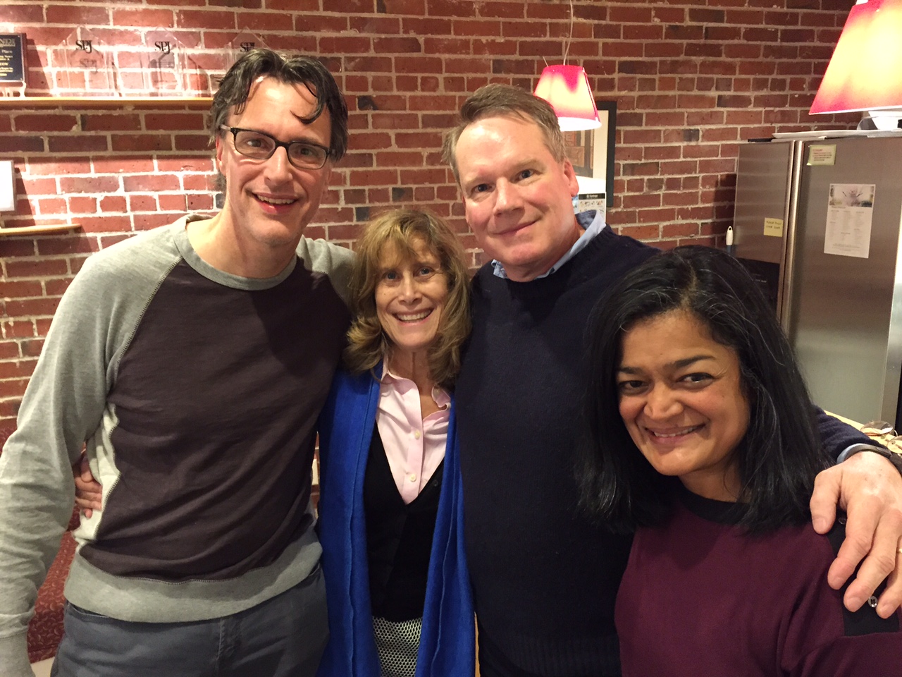caption: 'Week in Review' panel Bill Radke, Joni Balter, Paul Guppy and Pramila Jayapal.