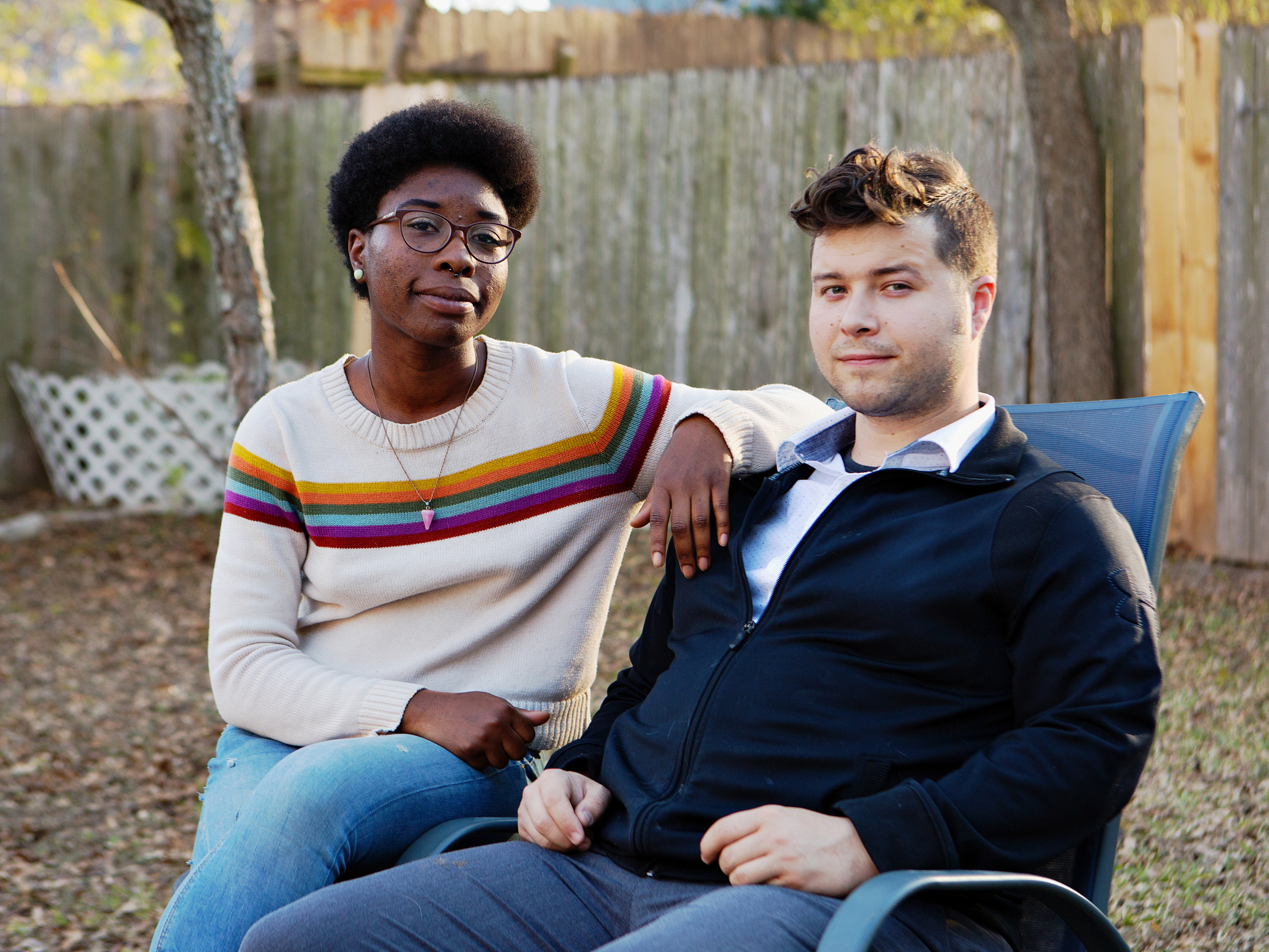 caption: Robi Hamilton and Andrew Mentzel's careers were just starting in Austin, Texas, when the pandemic started. Both have spent most of their adult lives living paycheck-to-paycheck.