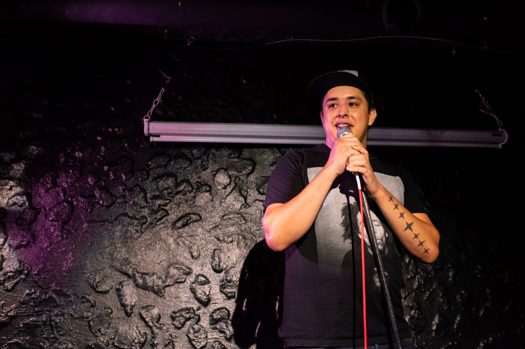 caption: Pawnee comic Howie Echo-Hawk calls his comedy confrontational and antagonistic and many of his jokes focus on Native trauma and genocide. 'I think it's funny to see these people get so uncomfortable about something that did not happen to them.'