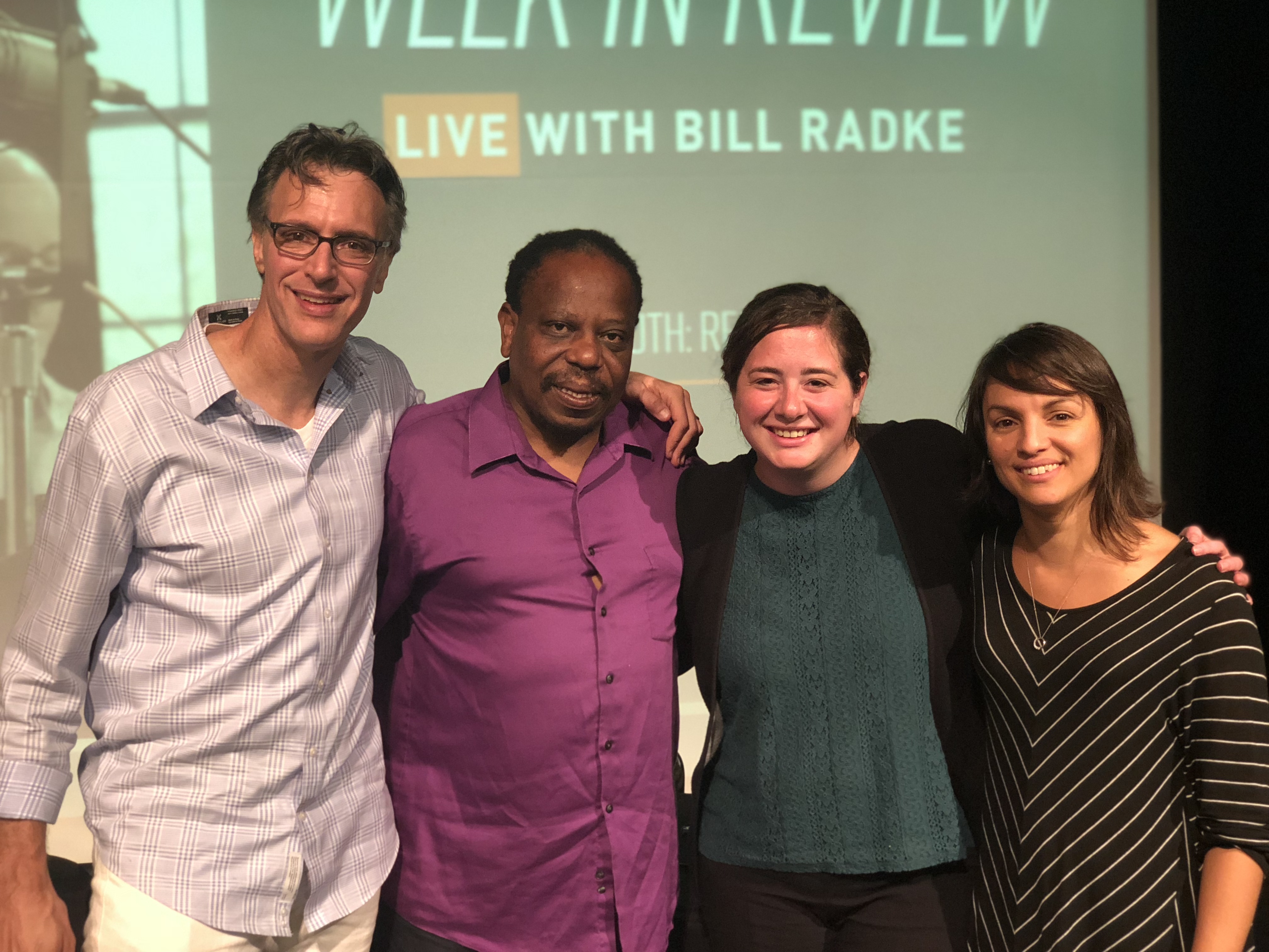 caption: [L-R] Bill Radke, Charles Mudede, Rachel Lerman and Monica Guzman