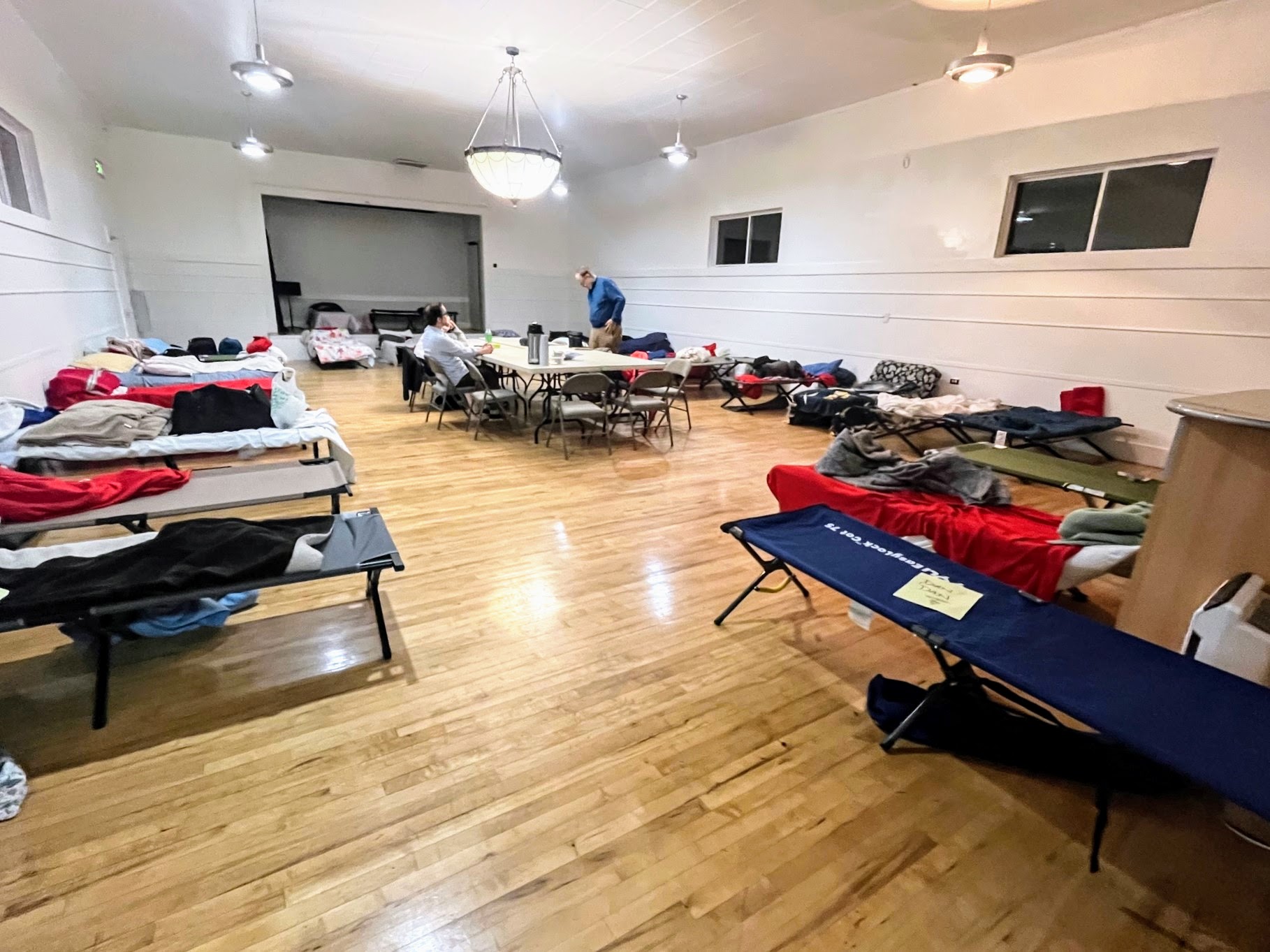 caption: The Westside Neighbors Shelter has room for 36 people to sleep every night through the winter. 