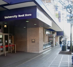 caption: University Book Store's main location in the University District. 