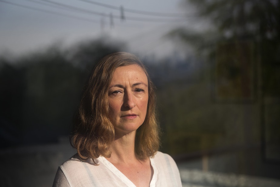 caption: Elise Ballard poses for a portrait at her home on Monday, August 6, 2018.