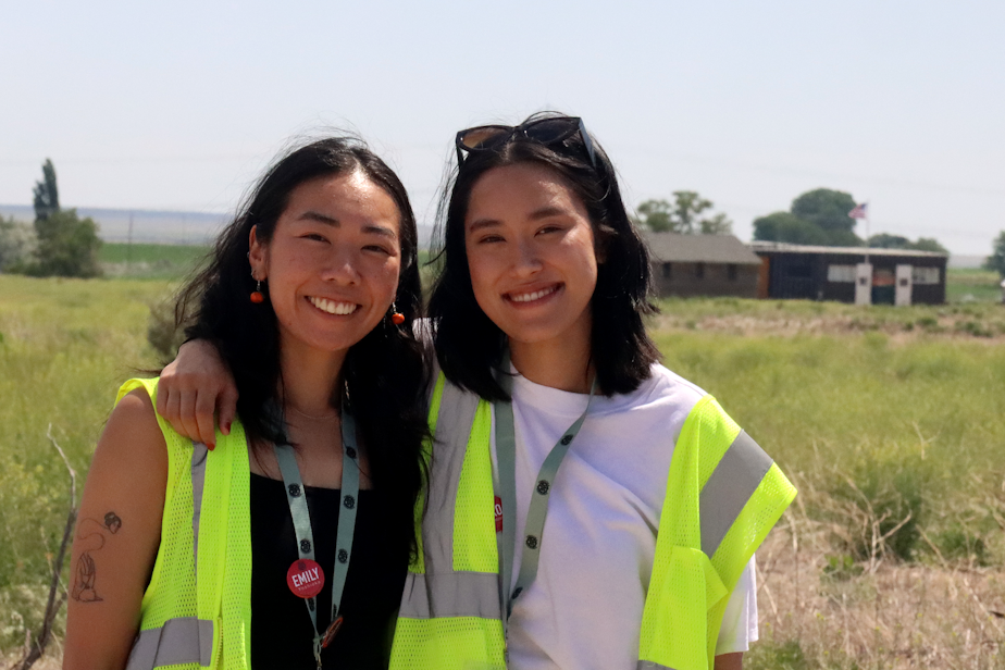 caption: Emily Yoshioka (left) and Yoko Morishita Fedorenko (right) are descendants and are committee members of the Minidoka Pilgrimage. Both of them feel the pressure from elders to be the next generation of storytellers, but they say they are proud to serve in that role.