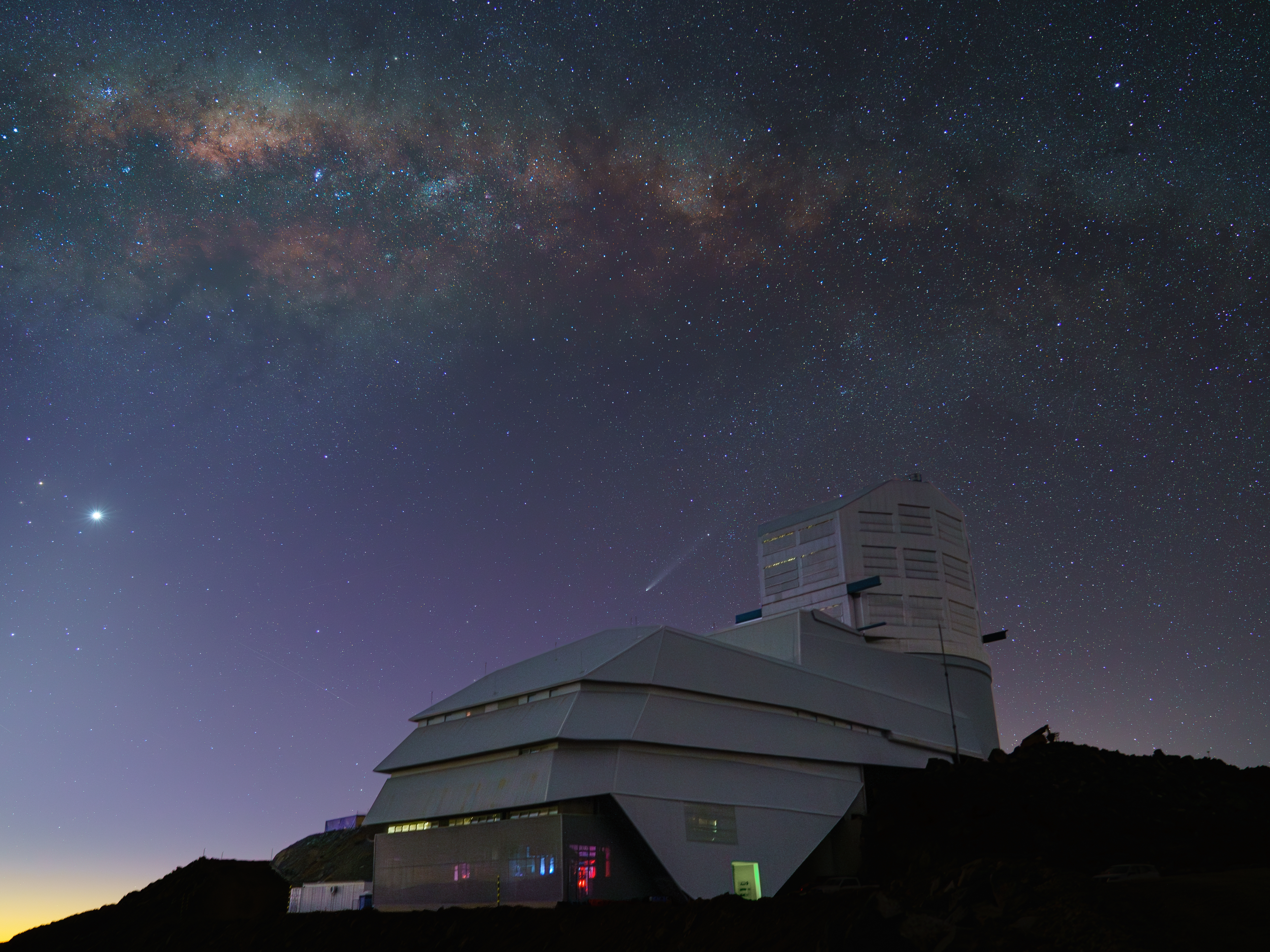 caption: The Milky Way shines over the Vera C. Rubin Observatory in an image taken in October 2024.