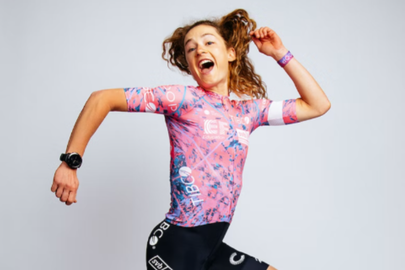 caption: Seattle-based professional cyclist Veronica Ewers.