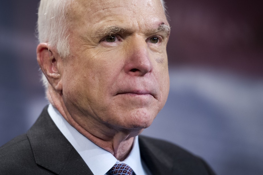 caption: John McCain, the Republican senator, has died at 81.