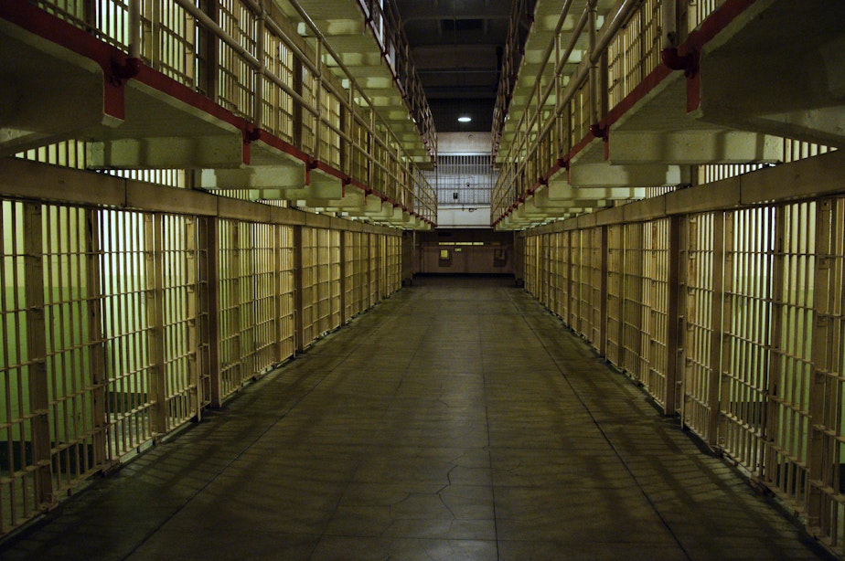 Empty cell block/jailhouse doors
