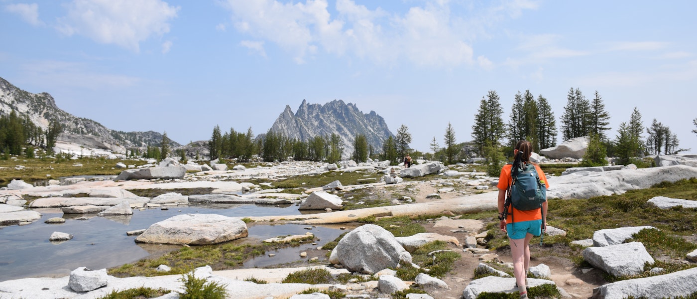 caption: An area of the Enchantments in the Cascade Range of Washington.
