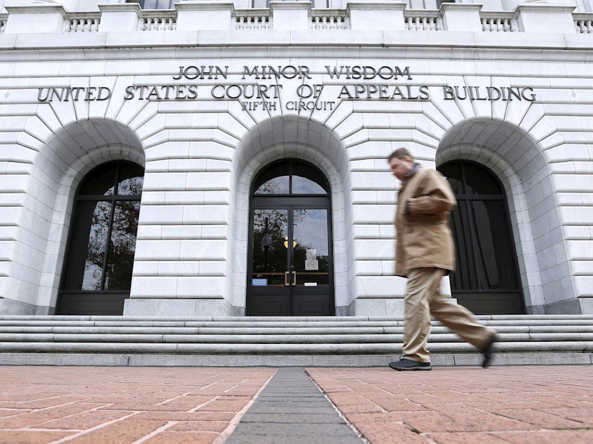 caption: The Justice Department had asked the 5th U.S. Circuit Court of Appeals in New Orleans for an emergency stay of an abortion pill ruling by a federal judge in Texas while the court hears the case.