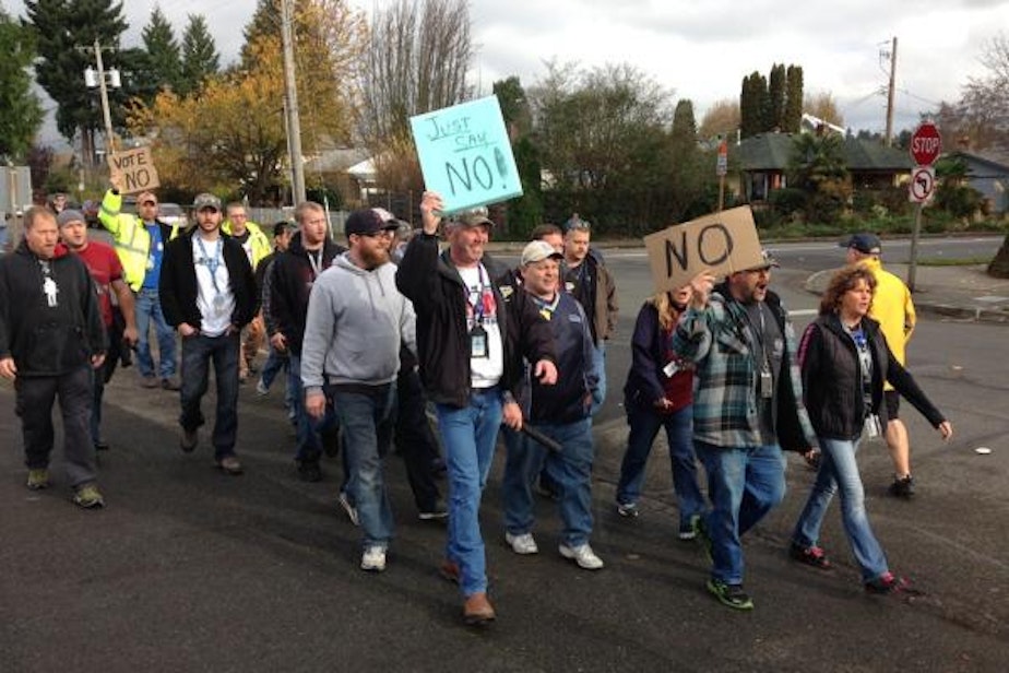 caption: Boeing union machinists opposed the original contract proposed by 67 percent. The union rejected Boeing's "final" offer on Thursday night.